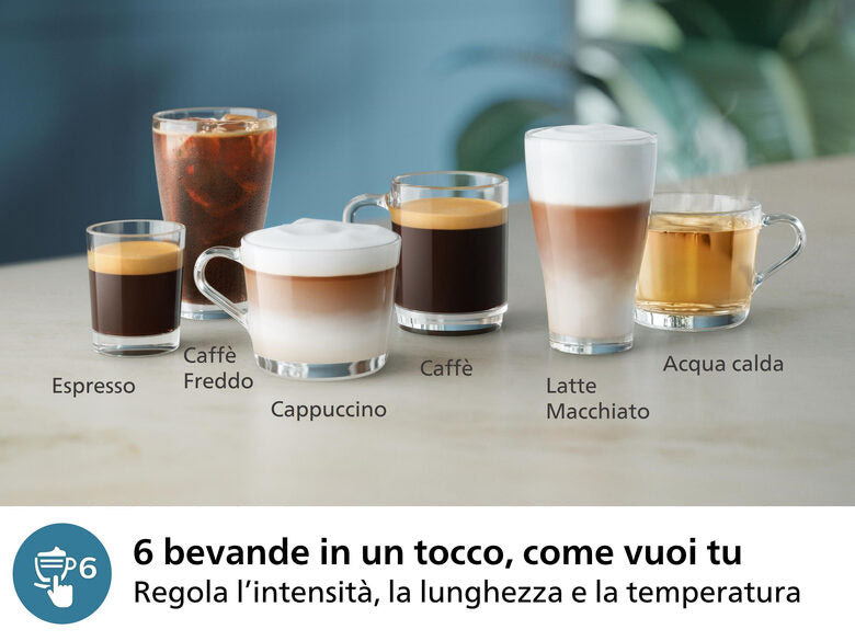 Philips Series 3300 LatteGo EP3347/90 Macchina da caffè automatica, 6 bevande, 1.8 L, cappuccinatore, macine in ceramica