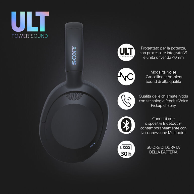Sony Ult Wear Cuffie Bluetooth WHULT900NB Black