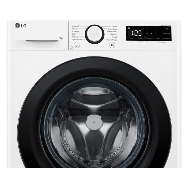 LG F4R3009NNWB Lavatrice 9kg AI DD, Classe A-10%, 1400 giri, Lavaggio con AI