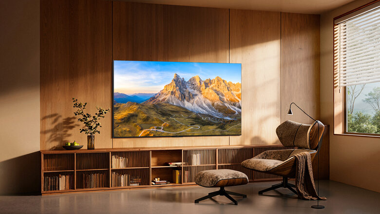 TCL C8L TV 55C8L SQD Mini LED da 55", 4K HDR, 3000 nit, 1.008 zone di dimming, Google TV, 144Hz, Dolby Vision & Atmos, Audio Bang & Olufsen