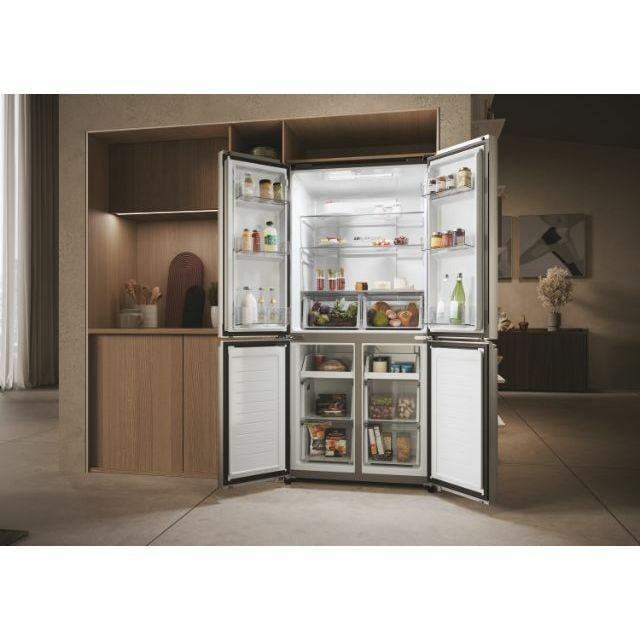 Haier HCR3818ENMM Cube 83 Serie 3 Frigorifero Side By Side Libera Installazione 467 L E Platino Stainless steel