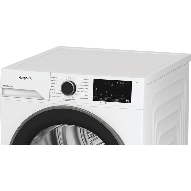Hotpoint Ariston HPT 93D BS IT, Capacità 9kg, classe D, EasyIron, Slim, PetHair Removal