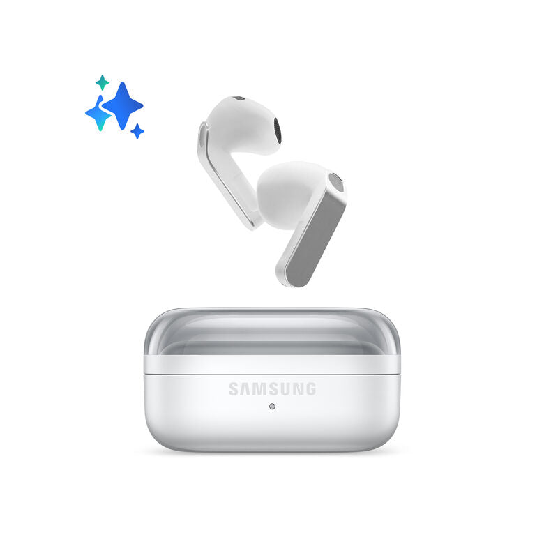 Samsung Galaxy Buds4, White, Corpo in metallo, Altoparlante a 1 via, equalizzatore adattivo, Chiamate cristalline, Audio a 360°, ANC, Controllo adattivo del rumore Connessione senza interruz
