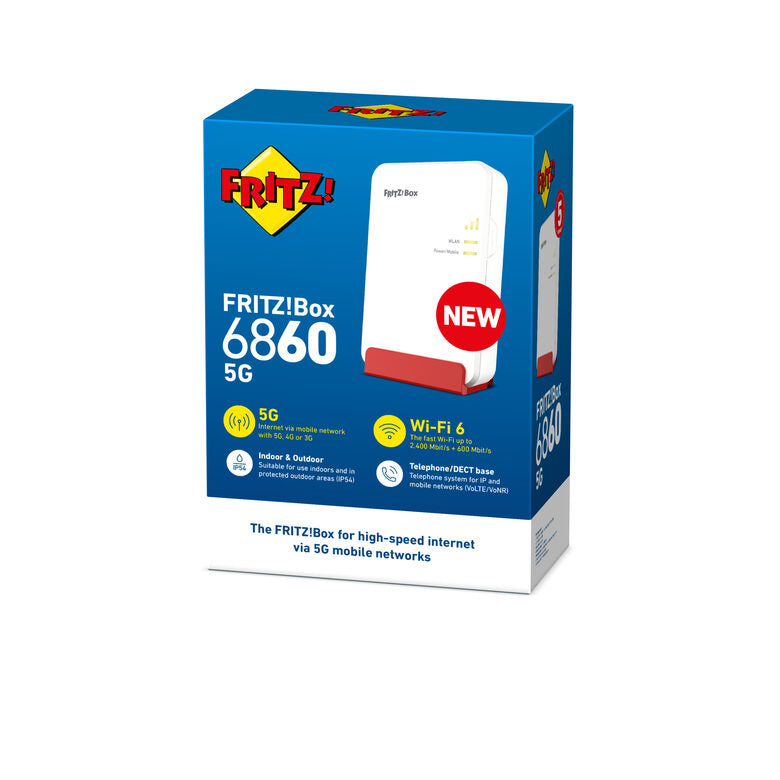 Box FRITZ! 6860 5G Edition International router wireless Gigabit Ethernet Dual-band (2.4 GHz/5 GHz)