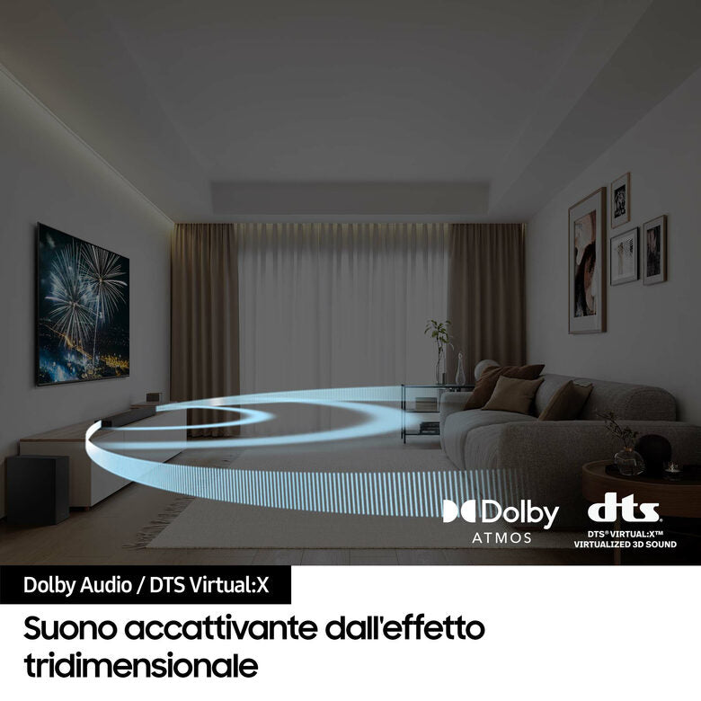 Samsung Soundbar HW-B650D/ZF Serie B, 4 Speaker, Wireless Dolby 5.1ch, Audio a 3.1 Canali, Surround sound expansion, Compatibile con Alexa e Google Assistant, Black