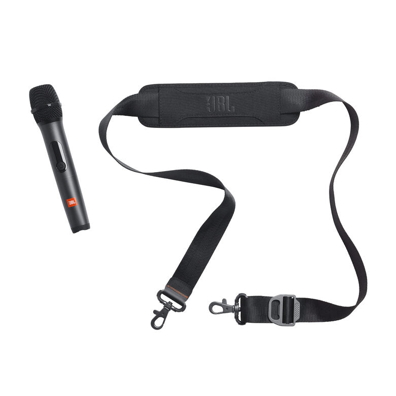 JBL PartyBox On-the-Go Essential Speaker Portatile Wireless per Feste, con Luci Integrate e Bassi Profondi, Protezione Splashproof IPX4, Microfono Wireless, Tracolla per Trasporto, Nero