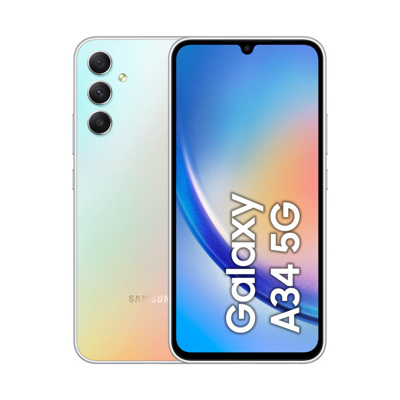 Samsung Galaxy A34 5G Display FHD+ Super AMOLED 6.6”, Android 13, 6GB RAM, 128GB, Doppia SIM, Batteria 5.000 mAh, Awesome Silver