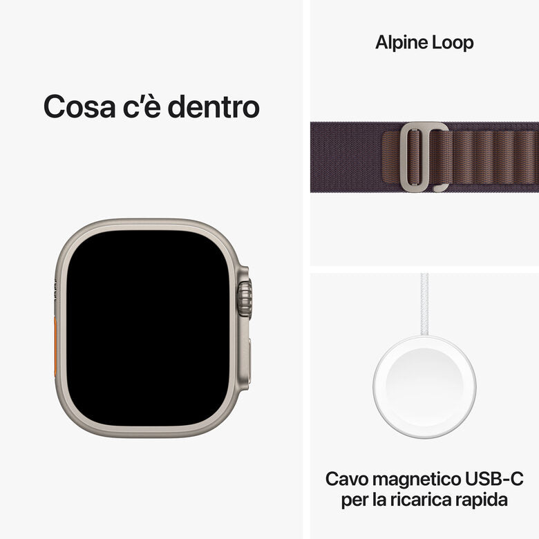Apple Watch Ultra 2 GPS + Cellular, Cassa 49m in Titanio con Indigo Alpine Loop - Medium