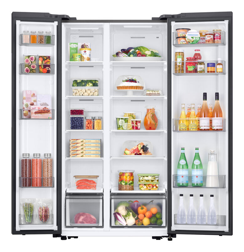 Samsung RS57DG400EM9 Frigorifero Side By Side A Libera Installazione, No Frost, AI Inverter, SmartThings Energy, Classe E, Acciaio Inox