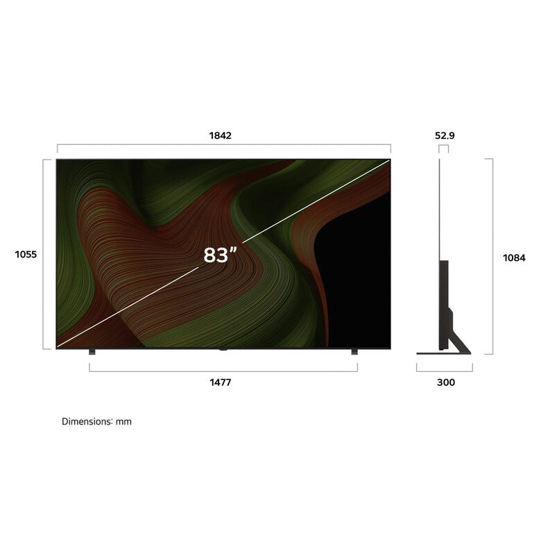 LG OLED AI OLED83B56LA TV Serie B5 83'' 4K, α8 Gen2, Dolby Vision, 20W, 4 HDMI con VRR 120Hz, G-Sync, Smart TV WebOS 25