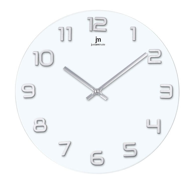 Lowell Justaminute 14897BS orologio da parete e da tavolo Rotondo Argento, Bianco