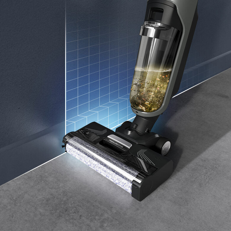 Rowenta X-Clean 4 , Lavapavimenti Senza Fili con Auto-Propulsione e Rilevazione Automatica dello Sporco, Doppio Serbatoio e Sistema di Autopulizia, Autonomia 50' per Tutti i Tipi di Paviment