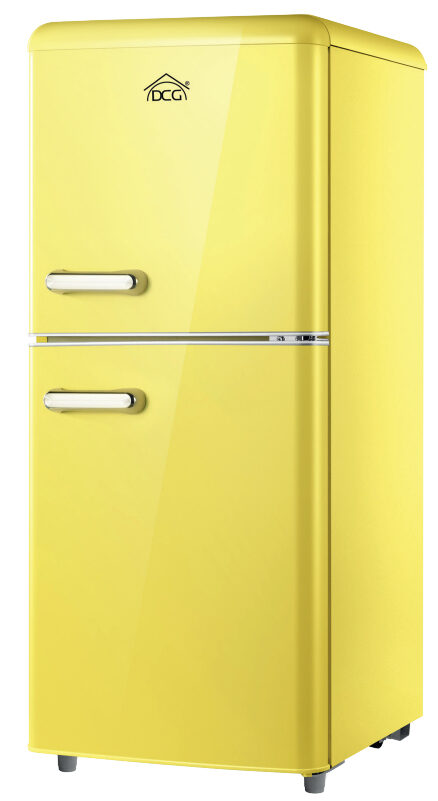 DCG Eltronic MF110YCDP Frigorifero con Congelatore Libera installazione Doppia Porta 110 L Giallo