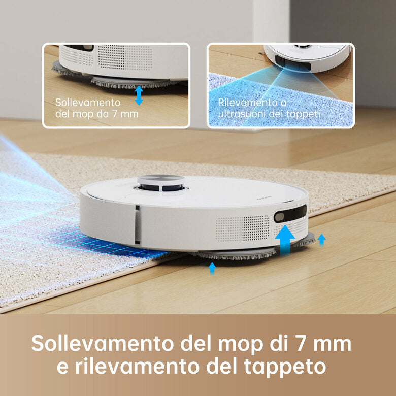 Dreame L10 Prime VM Combo Robot Aspirapolvere con 2 Spazzole laterali aggiuntive(3 in totale), Sollevamento del Mocio da 7 mm, Mocio Autopulente, Navigazione LDS, Aspirazione 4000Pa, Mappatu