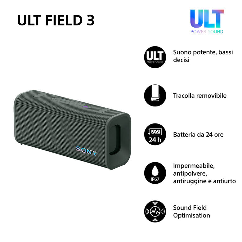 Sony SRSULT30H Altoparlante portatile stereo Grigio