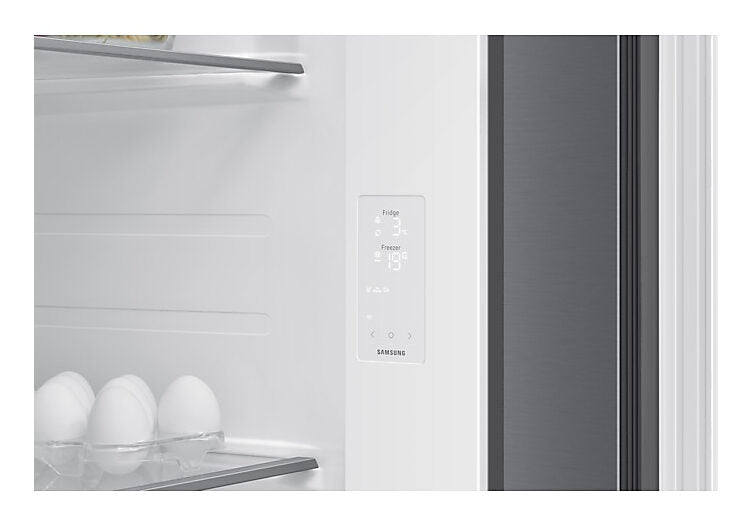 Samsung RS70F65KETEF Frigorifero Side By Side A Libera Installazione, AI Inverter, All-around Cooling, AI Hybrid Cooling, Dispenser Senza Allaccio Idrico, Classe E, Inox