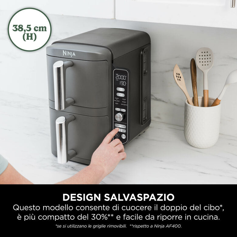 Ninja Friggitrice ad aria Double Stack XL da 9,5 L SL400EU
