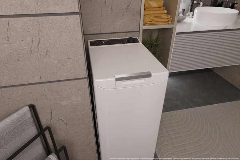 Haier T Series 7, Lavatrice Carica dall'alto 7 KG, 15% più efficente della classe A, 1200 giri, Bianco, Inverter, Vapore, THASN276TM7-S