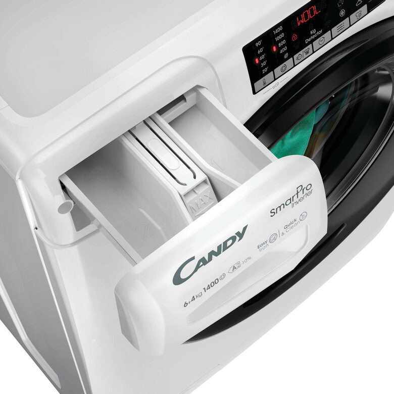 Candy CSOW44644TWMB6-S Lavasciuga Libera Installazione 6 Kg, 1400 Giri, Smart Pro Inverter, Wi-fi + Bluetooth, Snap&wash, Classe E, Bianco