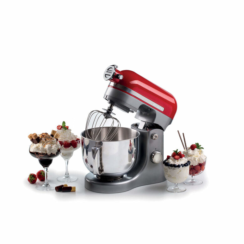 Ariete 1589 Planetaria Moderna, 1600 Watt, 11 velocità, 5,5 Litri, 3 accessori per impastare, amalgamare e montare. Rosso