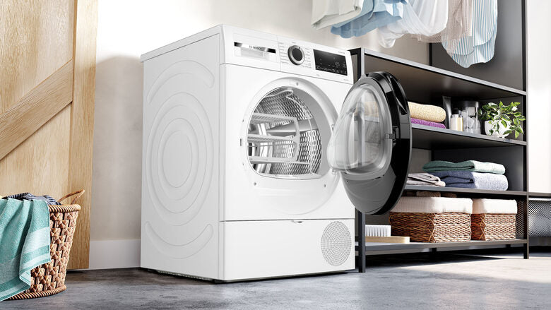 Bosch WQG233d1II Serie 6 Asciugatrice A Libera Installazione 8 Kg, Pompa Di Calore, Auto Dry, Filtro Easy Clean, Classe C, Bianco