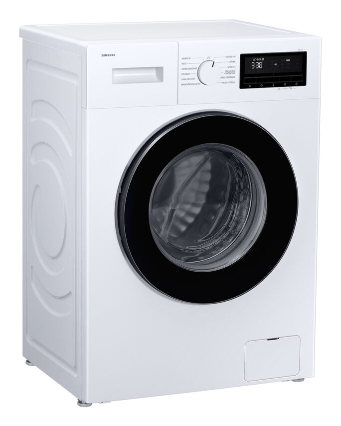Samsung WW80FG3M05AWET Serie 3000 Lavatrice Slim A Libera Installazione 8 Kg, 1400 Giri, Vapore Igienizzante, Classe A, Bianco