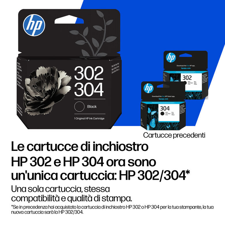 HP Confezione da 2 cartucce di inchiostro tricromia/nero 302/304
