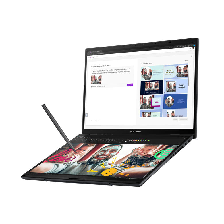 ASUS Zenbook Duo OLED UX8406MA-PZ286W Intel Core Ultra 7 155H Computer portatile 35,6 cm (14") Touch screen 3K 16 GB LPDDR5x-SDRAM 1 TB SSD Wi-Fi 6E (802.11ax) Windows 11 Home Grigio