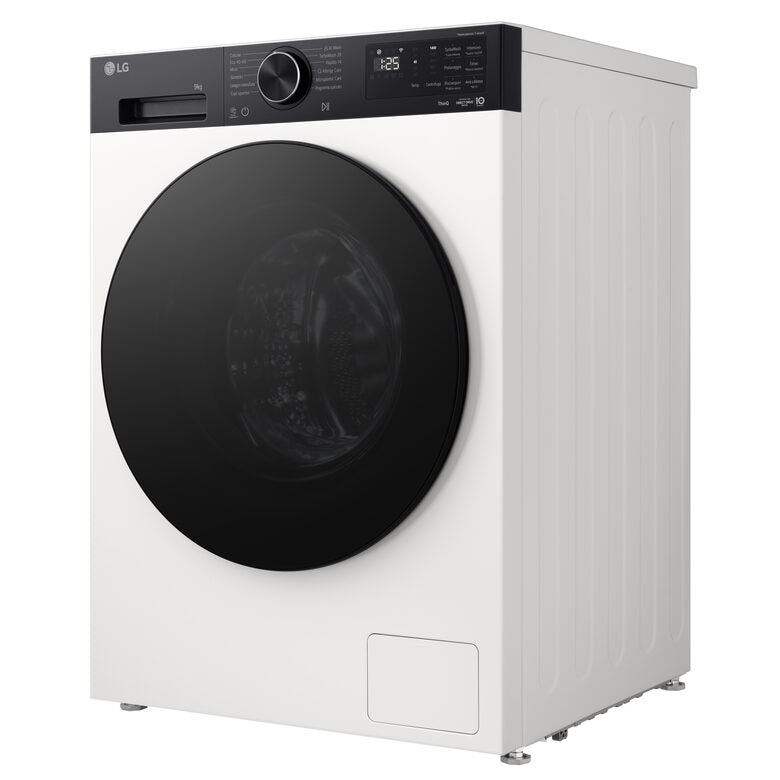 LG F4NX5009THB Lavatrice Slim A Libera Installazione 9 Kg, AI Intelligente, 1400 Giri, Classe A-40%, Ivory White/nero