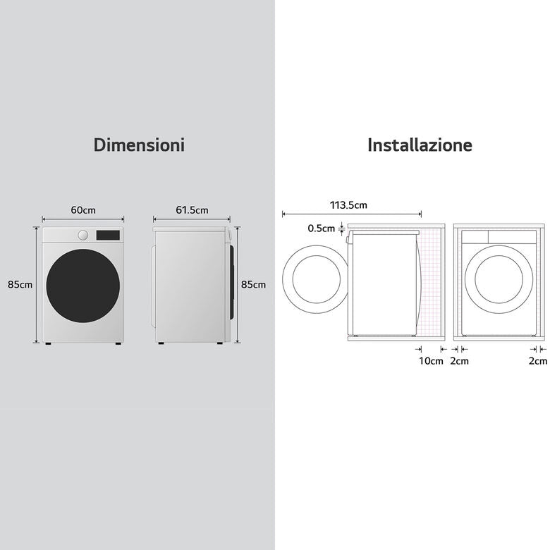LG F4X7013TBB Serie X7 Lavatrice Smart A Libera Installazione 13 Kg, AI DD™, 1400 Giri, Display Easy Circle, Wi-Fi, AI Wash, Turbowash, Classe A-40%, Nero