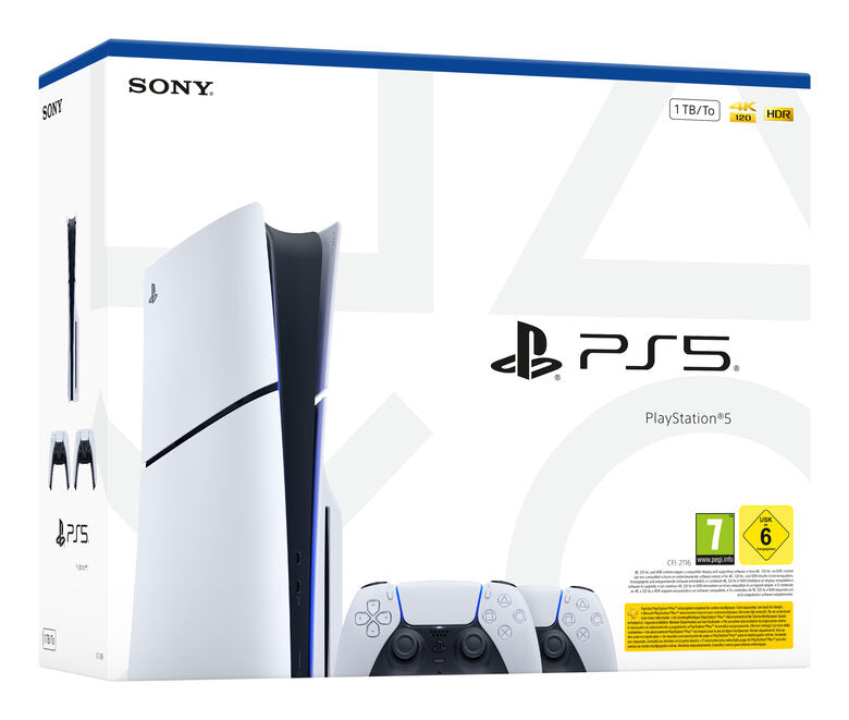 Sony PlayStation 5 Con Due Controller DualSense, 1 Tb Wi-fi Nero, Bianco
