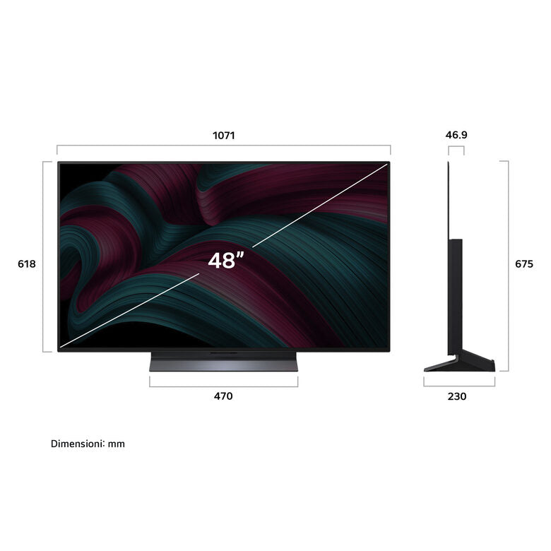 LG OLED evo AI OLED42C55LA TV Serie C5 42'' 4K, α9 Gen8, Dolby Vision, 20W, 4 HDMI, VRR 144Hz, Smart TV WebOS 25