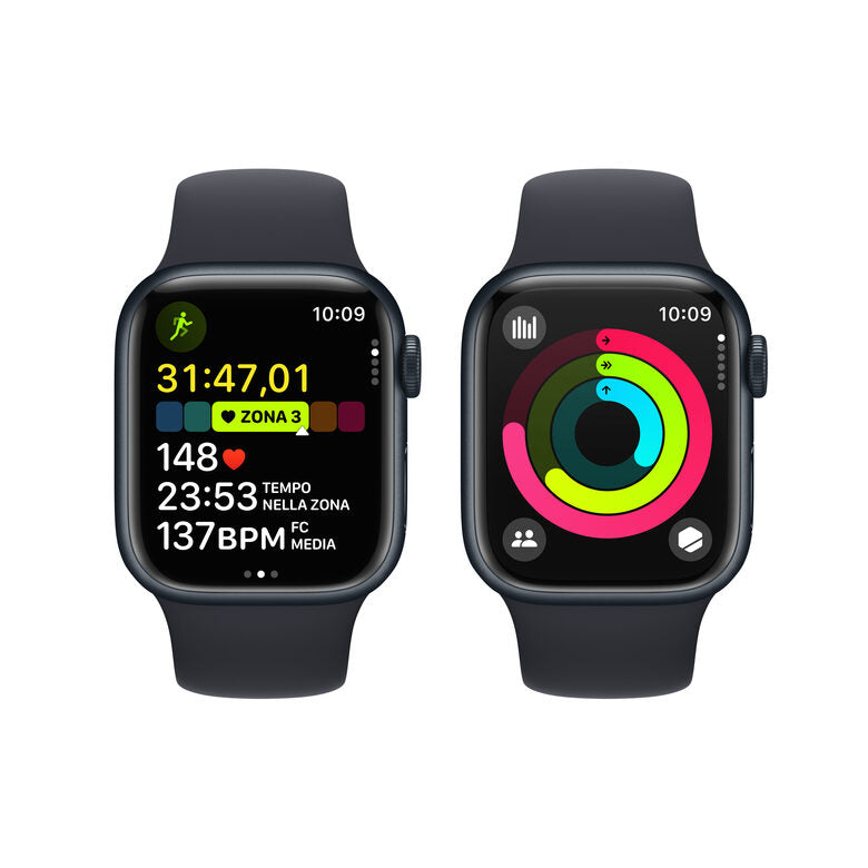 Apple Watch Series 9 GPS + Cellular Cassa 41mm in Alluminio Mezzanotte con Cinturino Sport Mezzanotte - S/M
