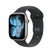 Apple Watch Series 11 GPS 46mm Smartwatch Cassa Alluminio Grigio Siderale con Sport Band Nero - M/L