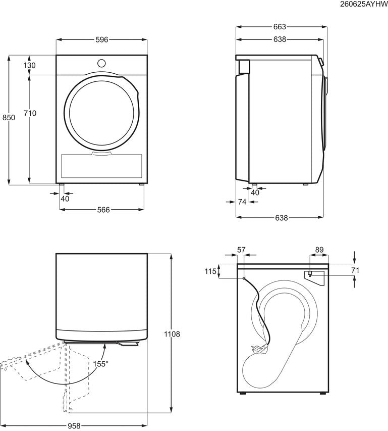 AEG Series 7000 TR7HG18C asciugatrice Libera installazione Caricamento frontale 8 kg Bianco