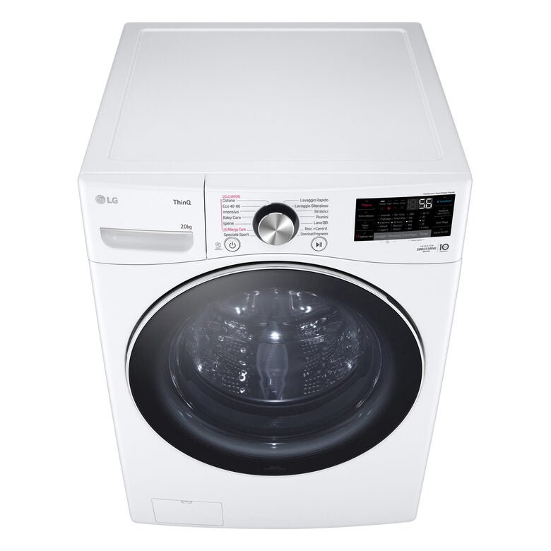 LG F0P3020TSWC Serie P3 Lavatrice XL A Libera Installazione 20 Kg, 1000 Giri, AI DD™, TurboWash 360, Lavaggio A Vapore, Wi-Fi, Classe B, Bianco