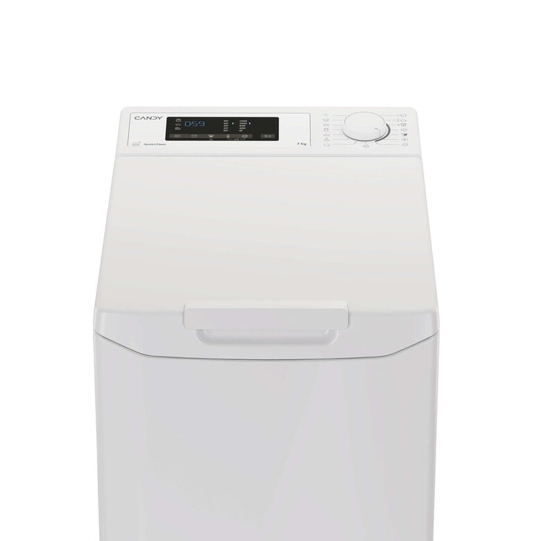 Candy TCA273D2-S ProWash 300 Lavatrice A Libera Installazione A Carica Dall'alto 7 Kg, 1200 Giri, Wi-Fi, 8 Cicli Rapidi, Classe D, Bianco