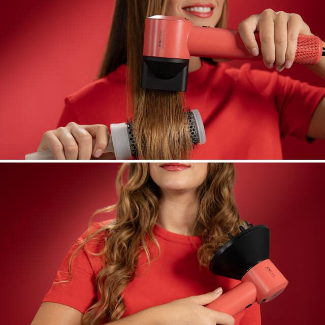 Cecotec IoniCare RockStar Style Asciugacapelli 1500 W Nero, Rosso