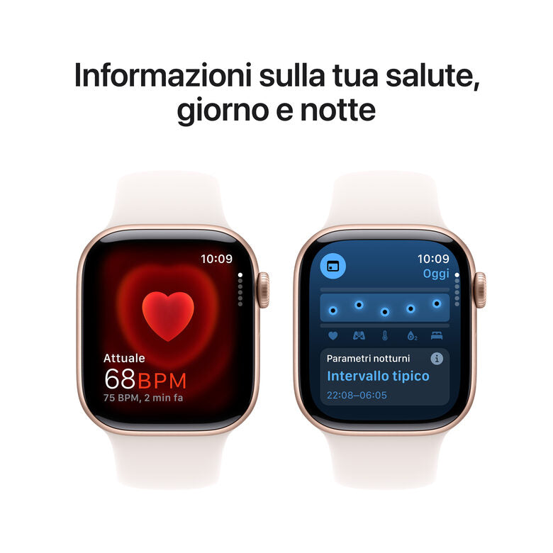 Apple Watch Series 10 Serie 10 GPS 42mm Cassa in Alluminio color Oro Rosa con Light Blush Sport Band - M/L