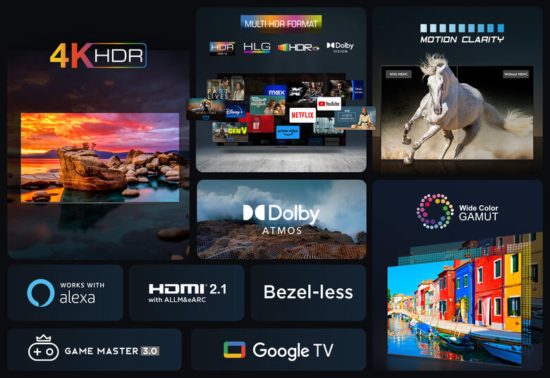 TCL 50P79B Televisione Smart TV 50 Pollici Led 4K Serie P79 Dolby Atmos Google TV