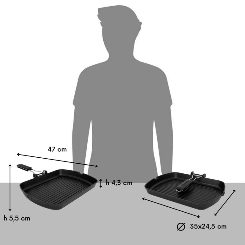 Aeternum Padella  Grill Black 47x28cm