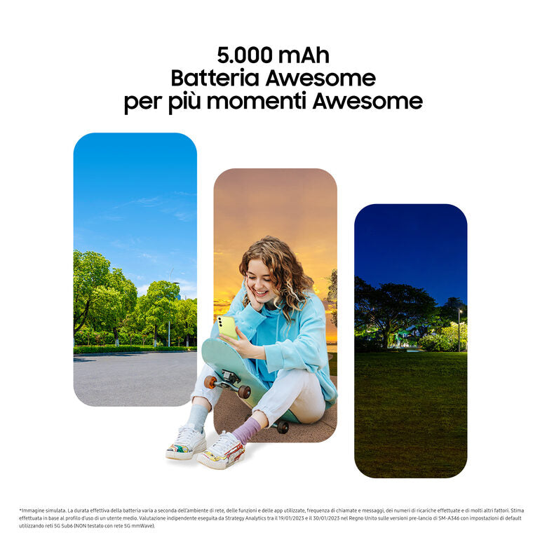 Samsung Galaxy A34 5G Display FHD+ Super AMOLED 6.6”, Android 13, 8GB RAM, 256GB, Doppia SIM, Batteria 5.000 mAh, Awesome Violet
