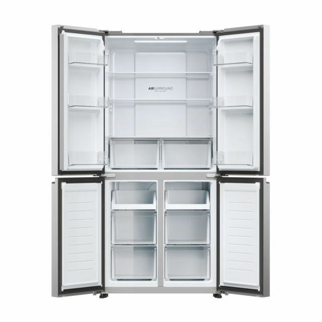 Haier HCR3818ENMM Cube 83 Serie 3 Frigorifero Side By Side Libera Installazione 467 L E Platino Stainless steel