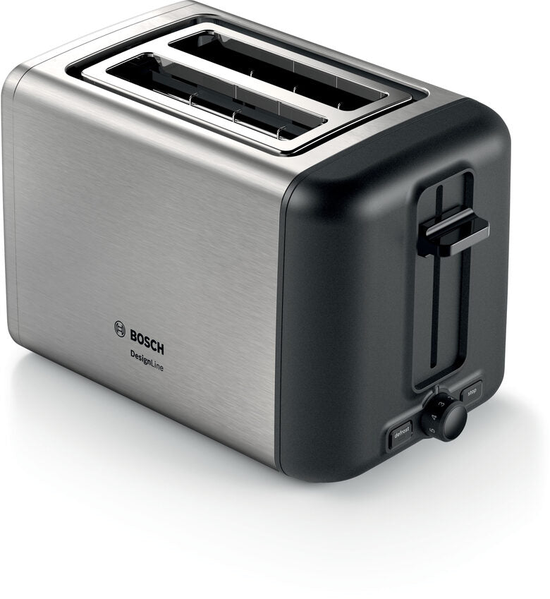 Bosch TAT3P420DE tostapane 2 fetta/e 970 W Nero, Argento