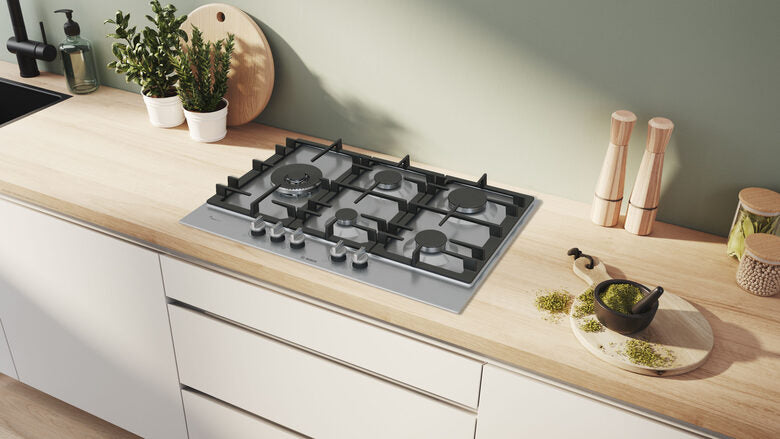 Bosch Serie 6 PCS7A5I90 Piano cottura a gas 75 cm 5 fuochi Acciaio Inox