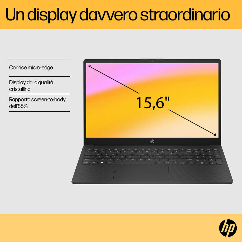 HP 15-fc0084nl AMD Ryzen™ 5 5625U Computer portatile 39,6 cm (15.6") Full HD 8 GB DDR4-SDRAM 512 GB SSD Wi-Fi 6 (802.11ax) Windows 11 Home Argento