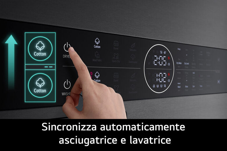 LG WashTower WT1210BBF Colonna Bucato 12/10kg AI DD, Classe A, Pannello unificato