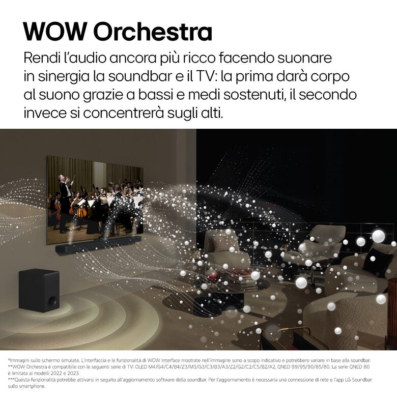 LG Soundbar S70TY, 400W su 3.1.1 canali, Dolby Atmos, DTS:X, Speaker centrale up-firing