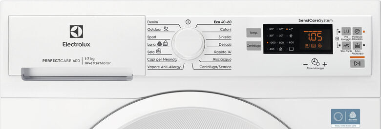 Electrolux EW6S517A Serie 600 Lavatrice A Libera Installazione 7 Kg, SensiCare System, 1000 Giri, Classe A, Bianco
