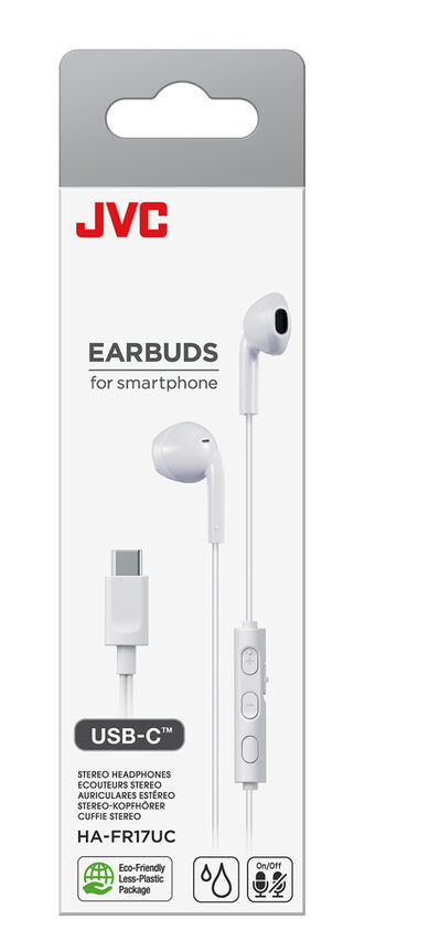 JVC HA-FR17UC Cuffie Cablato In-ear Musica e Chiamate USB tipo-C Bianco